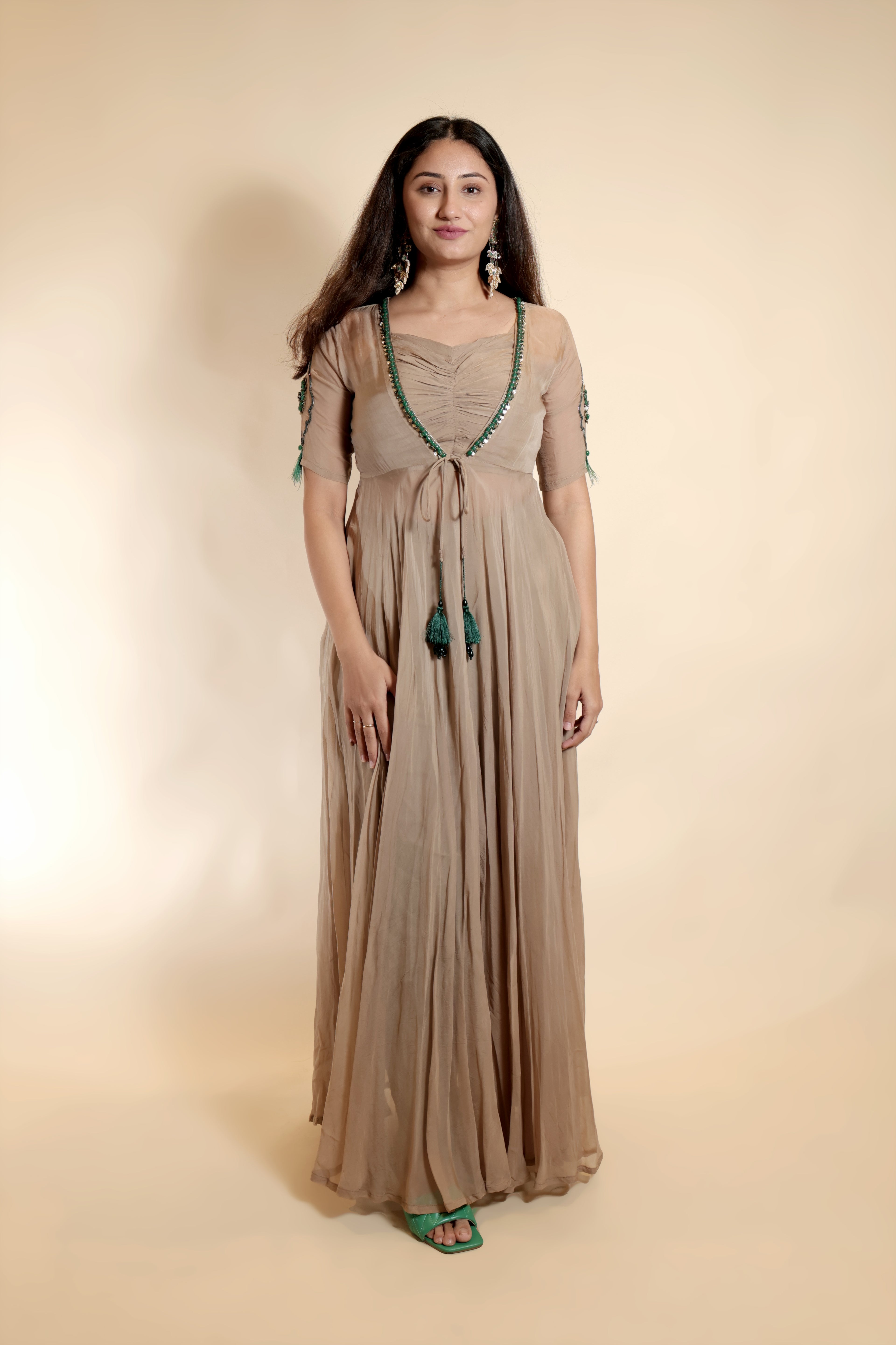 Elegant Dhoti & Flowy Shrug Co-ord Set