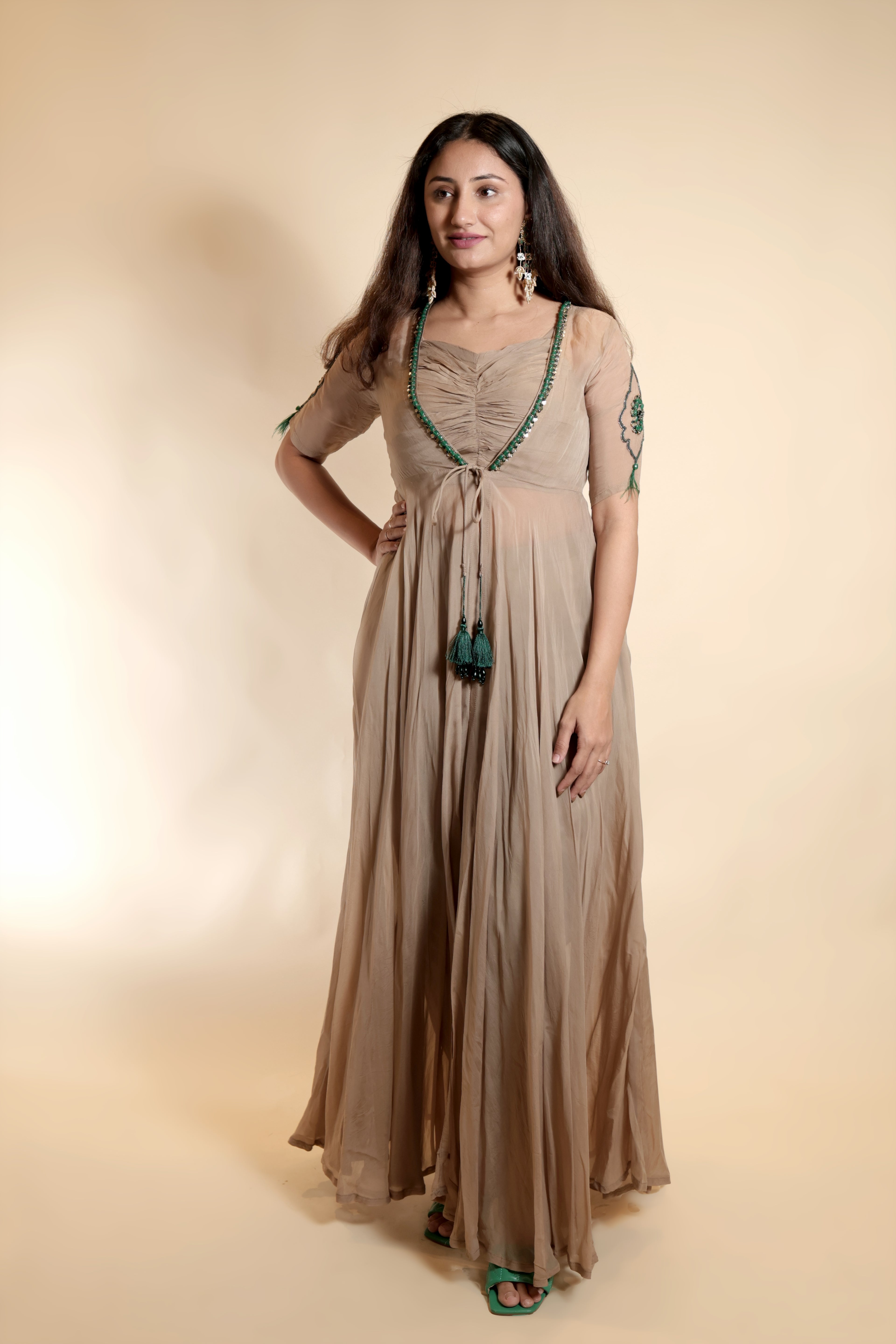 Elegant Dhoti & Flowy Shrug Co-ord Set