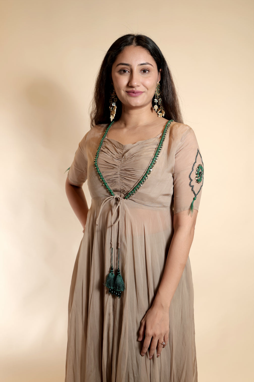 Elegant Dhoti & Flowy Shrug Co-ord Set
