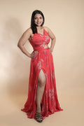 Floral Slit Cut-Out Dress