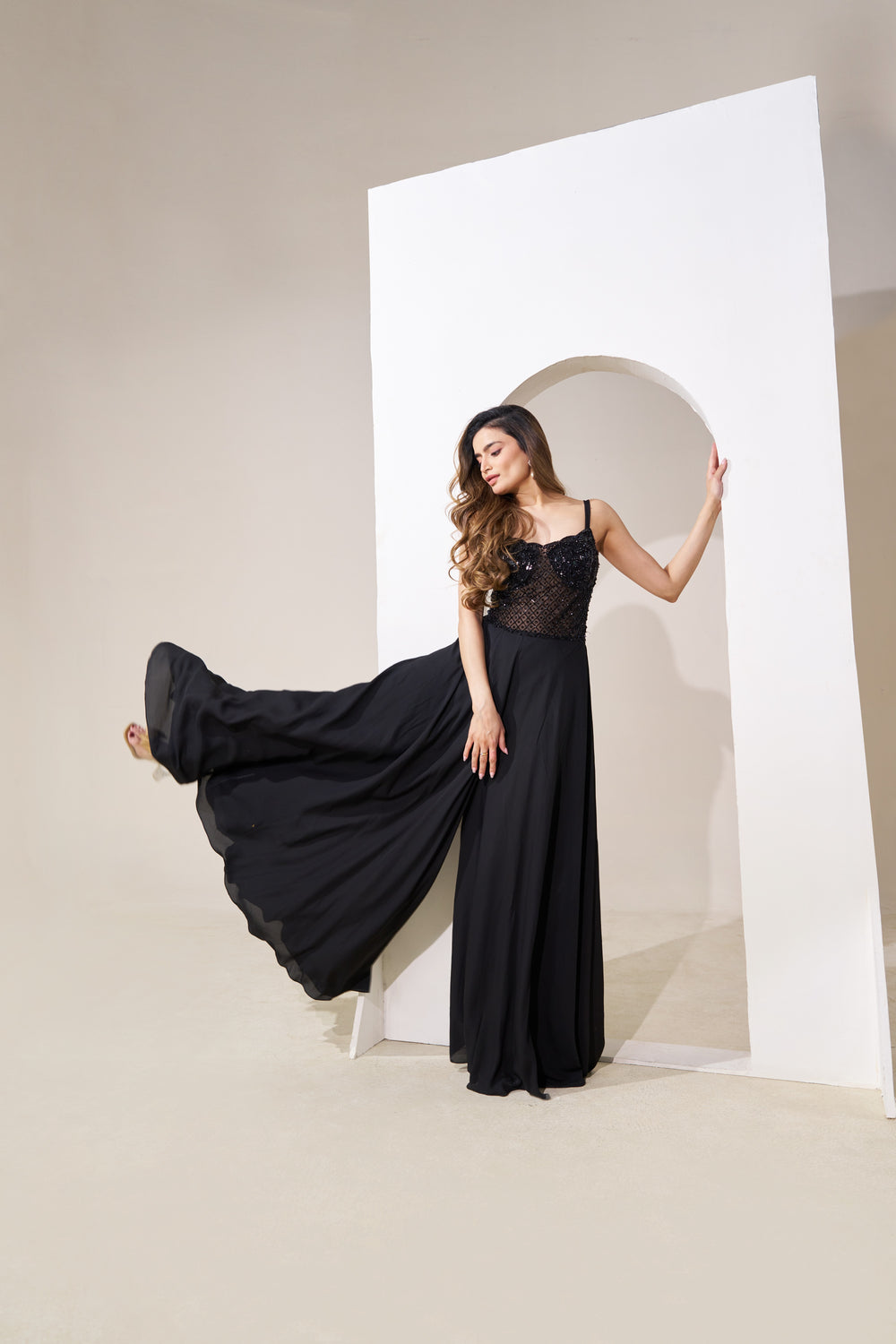 Black Beaded Bodice and Jumpsuit