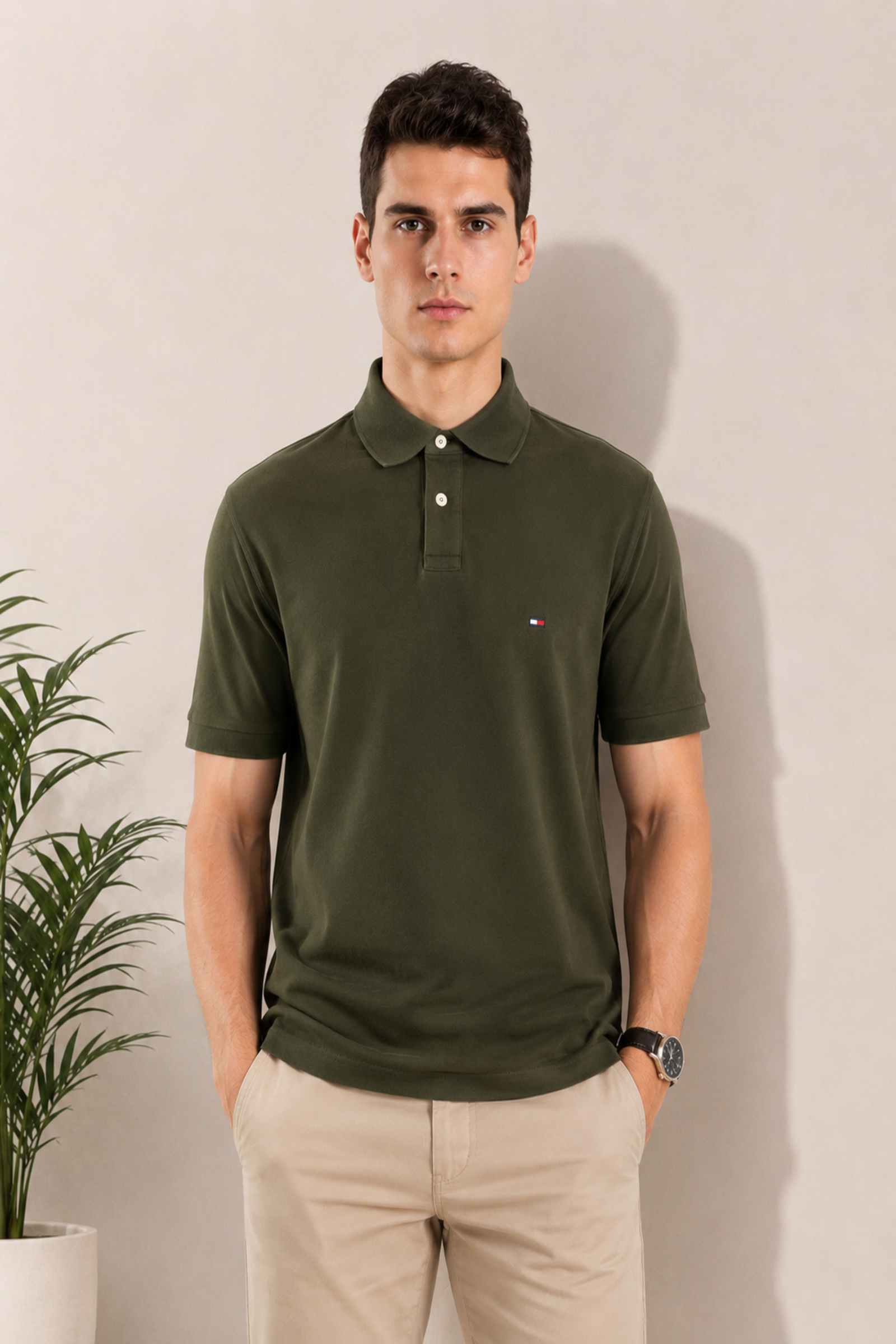 Olive Green Regular Fit Polo Shirt