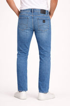 Men’s Slim Fit Mid-Blue Washed Jeans