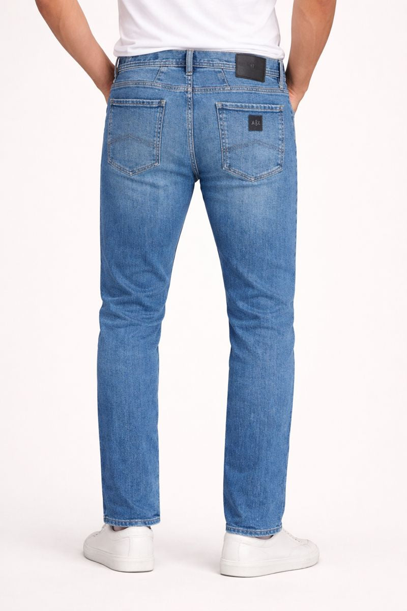 Men’s Slim Fit Mid-Blue Washed Jeans