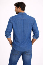 Men's Button-Down Cotton Denim Shirt