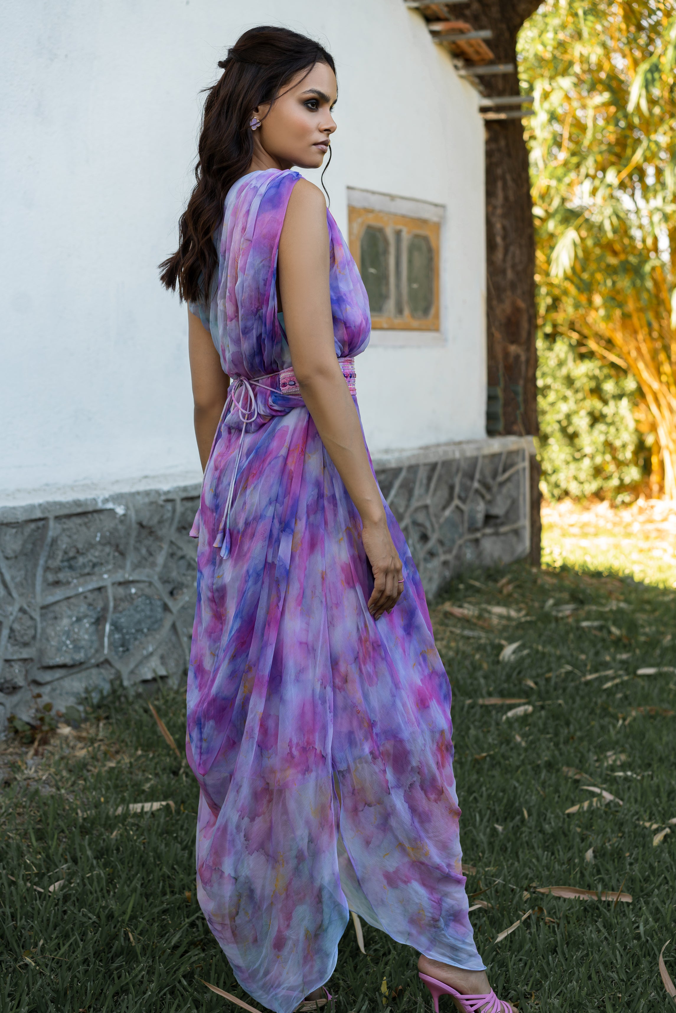 Celestial Hues One-Shoulder Dress